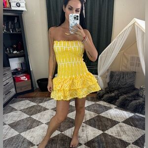 Jessica bara yellow tube dress